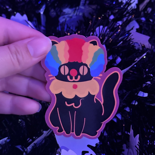 Circus Clown Cat Sticker