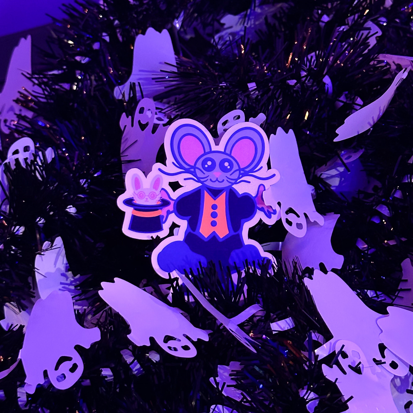 Ghost Magician Mouse Sticker
