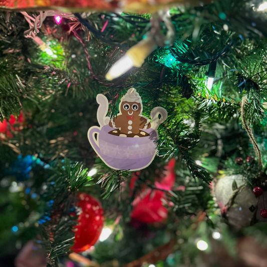 Gingerbread Man in Warm Cocoa Sticker