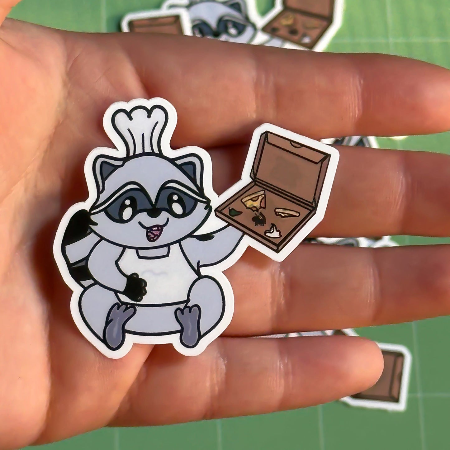 Chef Raccoon with Pizza Sticker