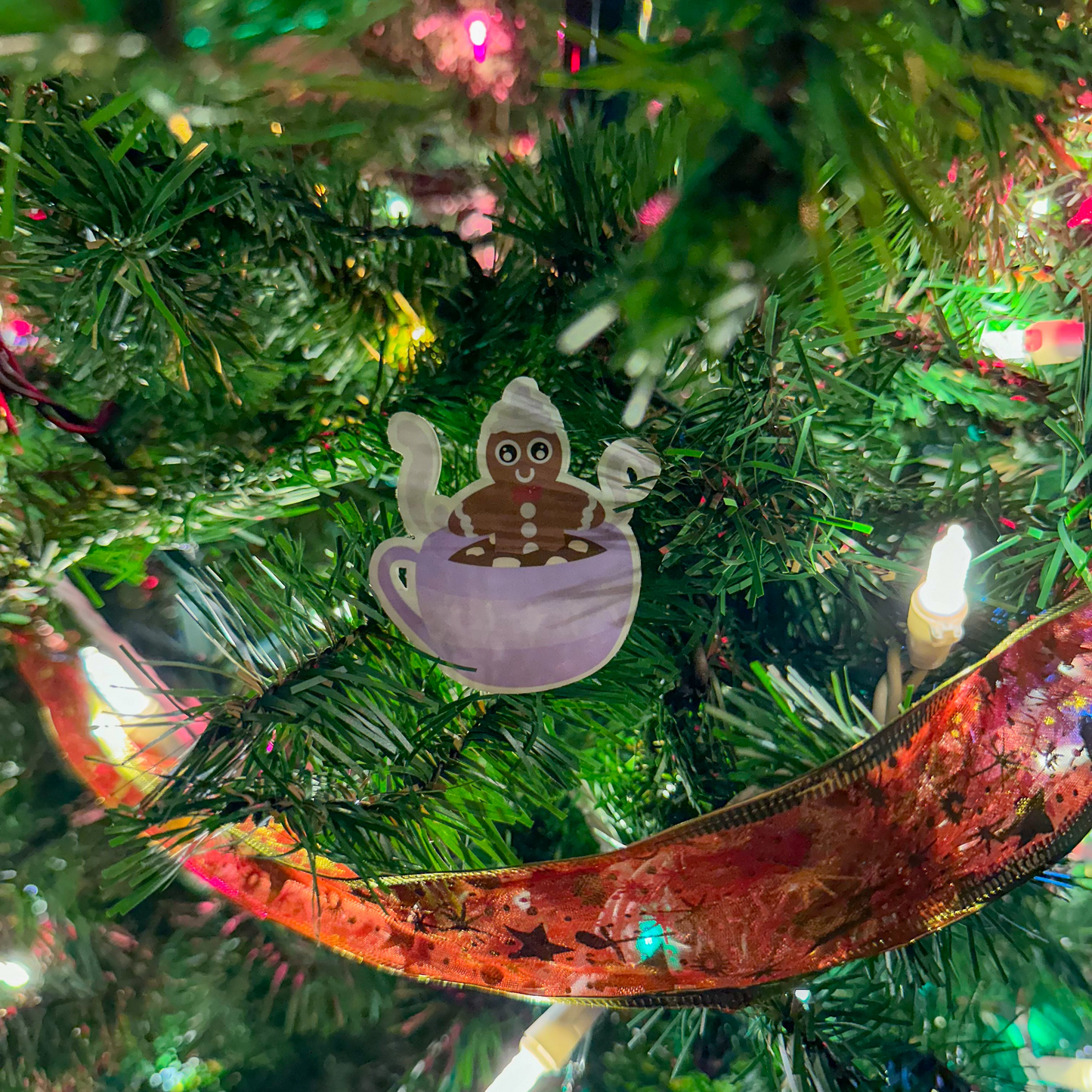 Gingerbread Man in Warm Cocoa Sticker