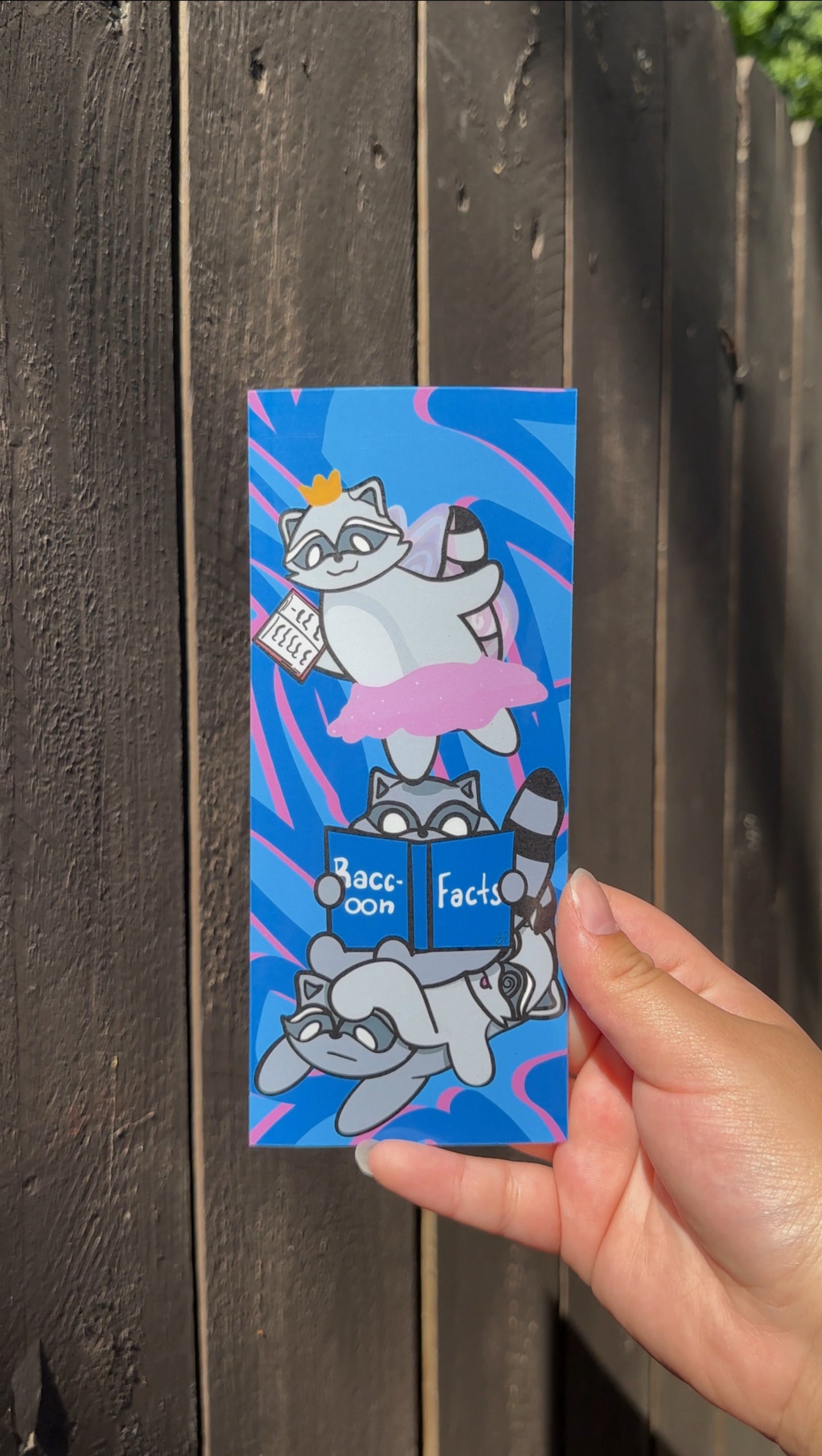 Princess Fairy Stacked Raccoons Bookmark