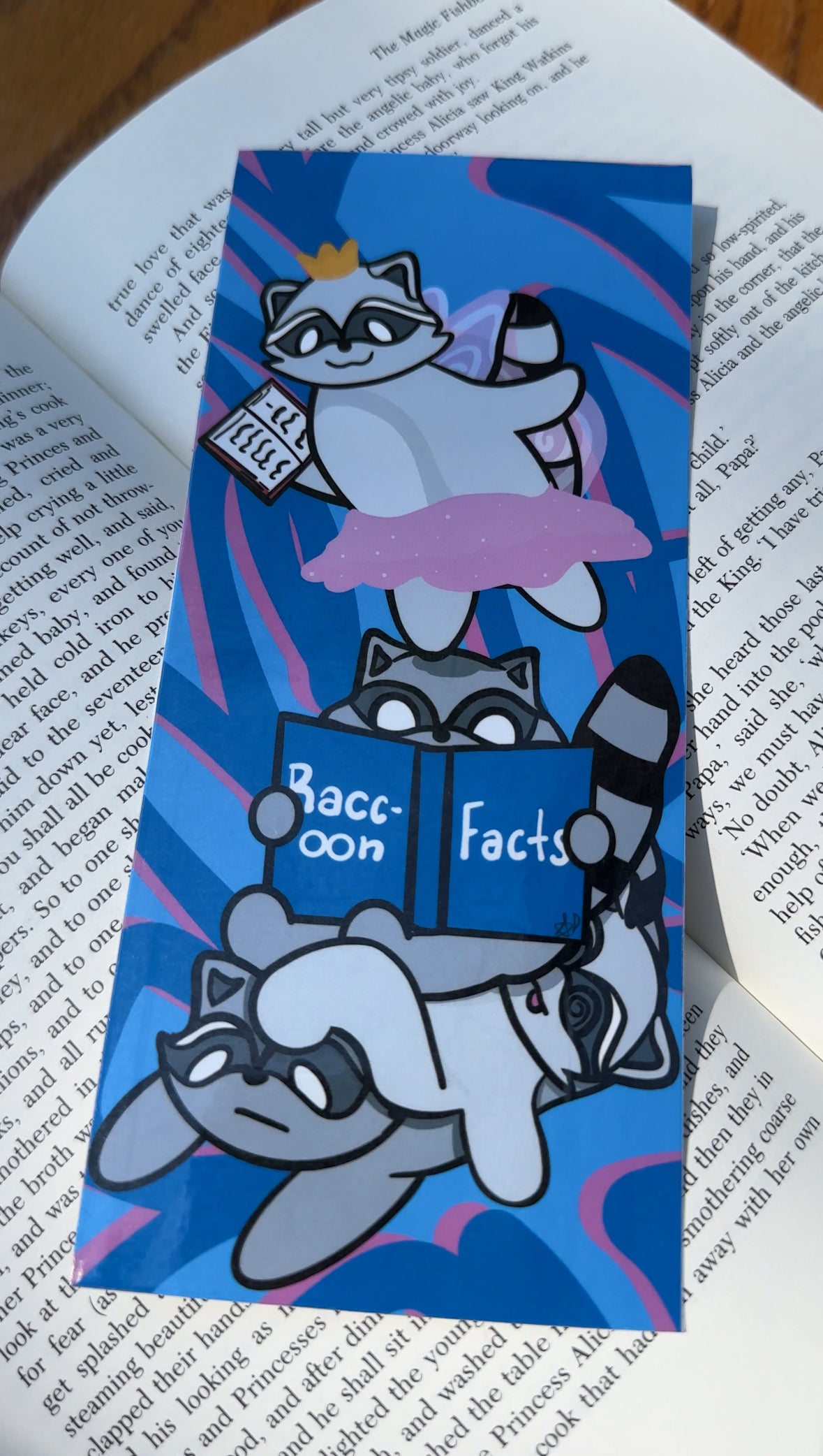 Princess Fairy Stacked Raccoons Bookmark