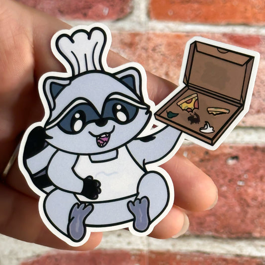 Chef Raccoon with Pizza Sticker