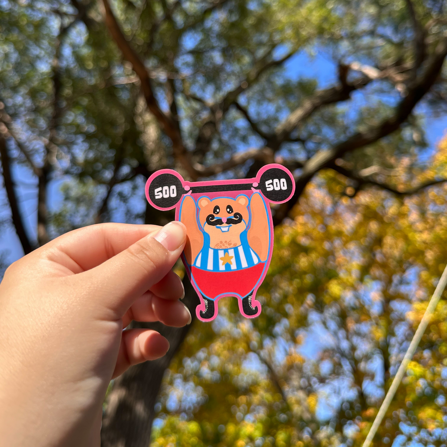 Circus Strong Hamster Sticker