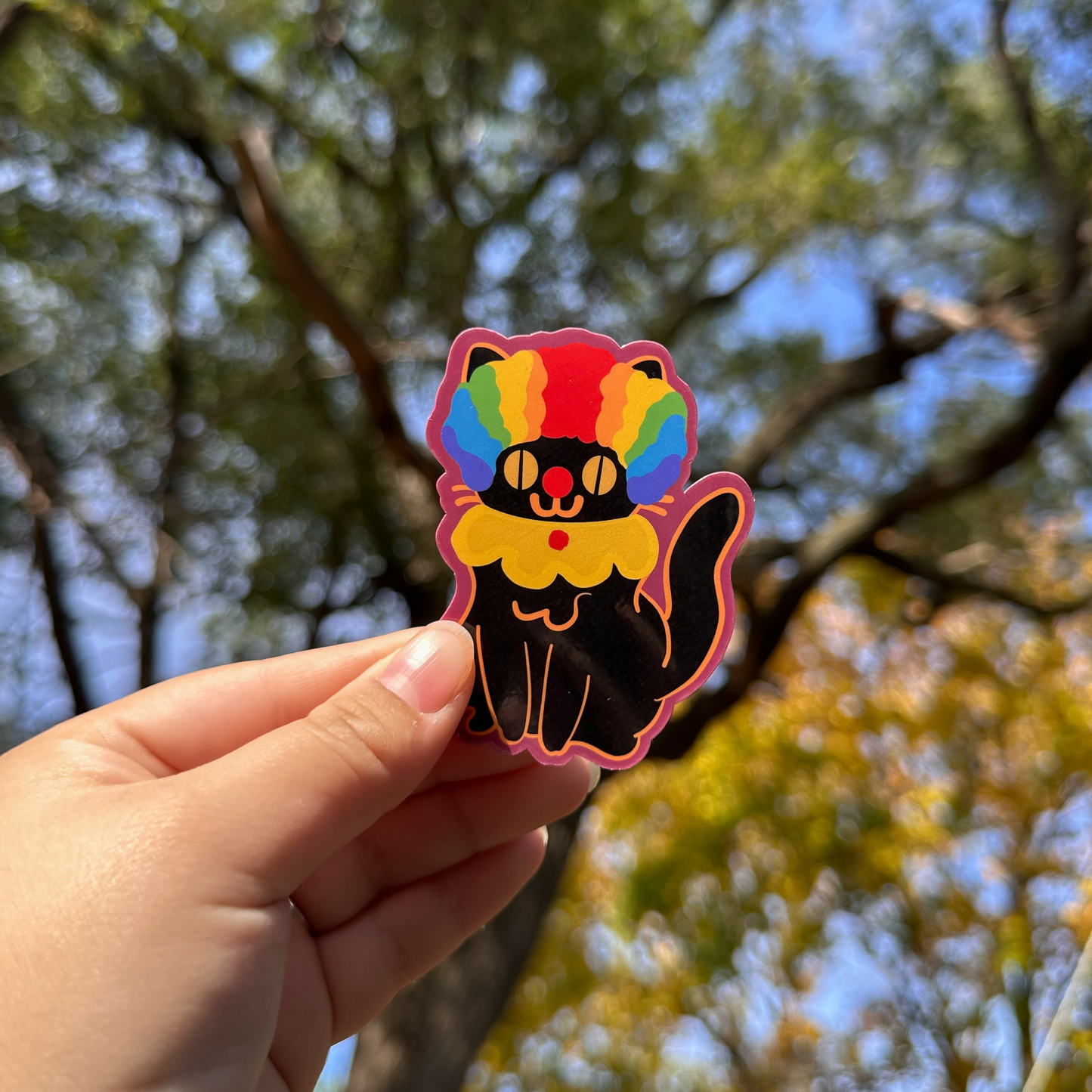 Circus Clown Cat Sticker
