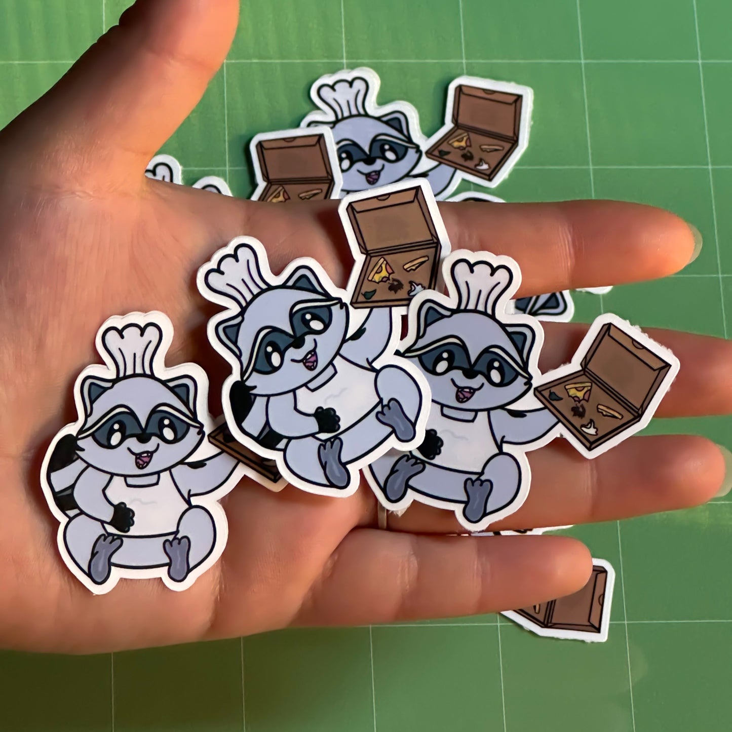 Chef Raccoon with Pizza Sticker