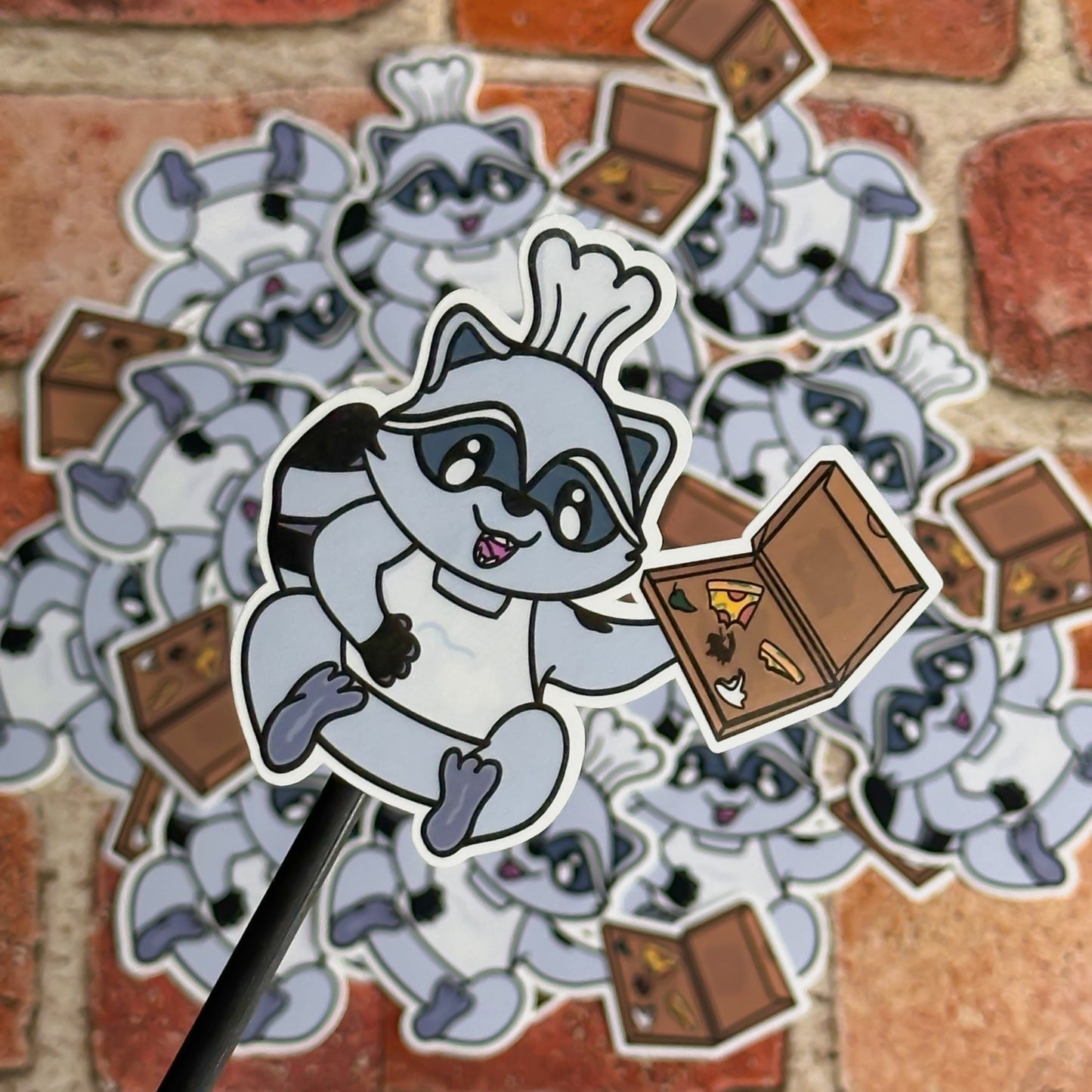 Chef Raccoon with Pizza Sticker