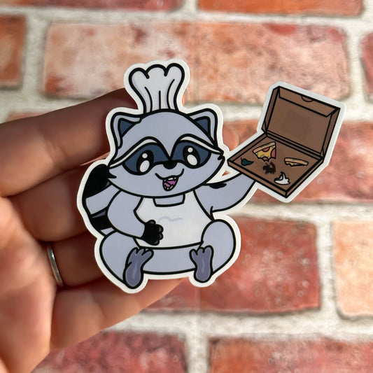 Chef Raccoon with Pizza Sticker